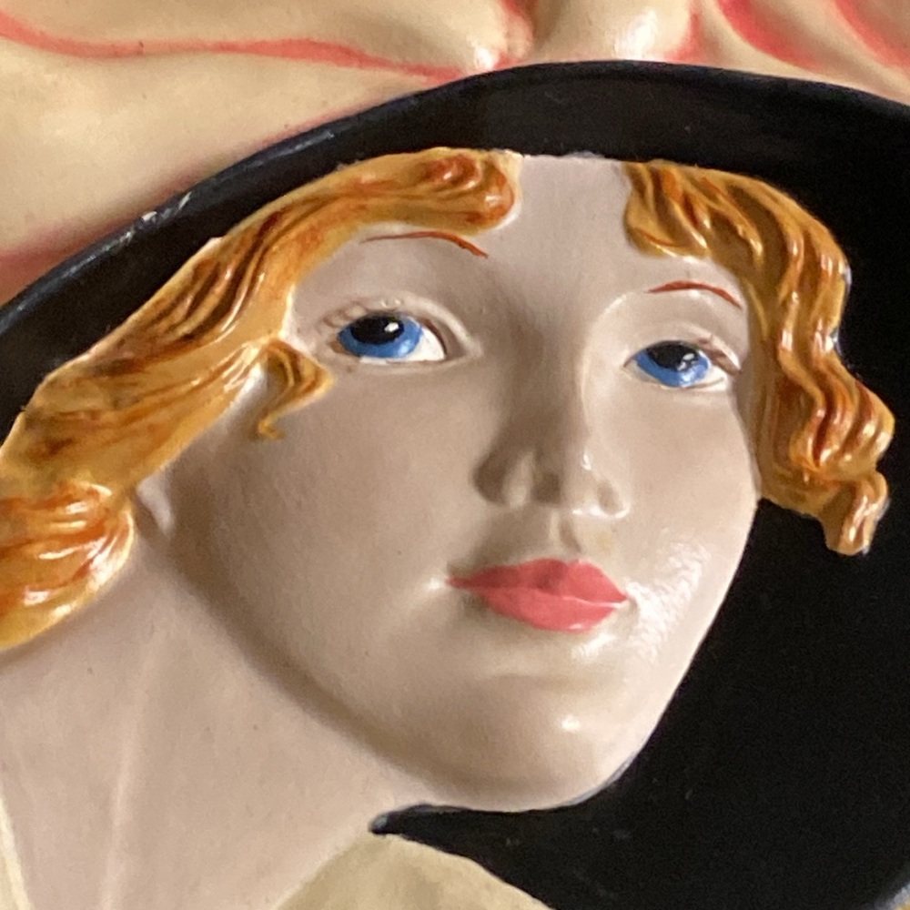 Duncan Vintage Wall Plaque with Woman in Hat